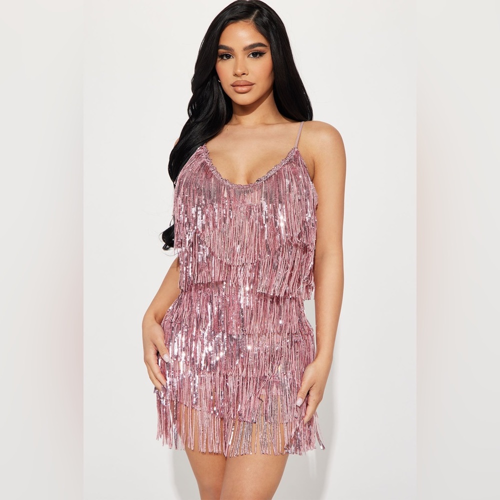 The After Party Sequin Mini Dress Pink